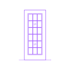 Buildings Exterior Doors Lite Entry Door Grid 18 Panels Outline Svg File, Free Vectors File